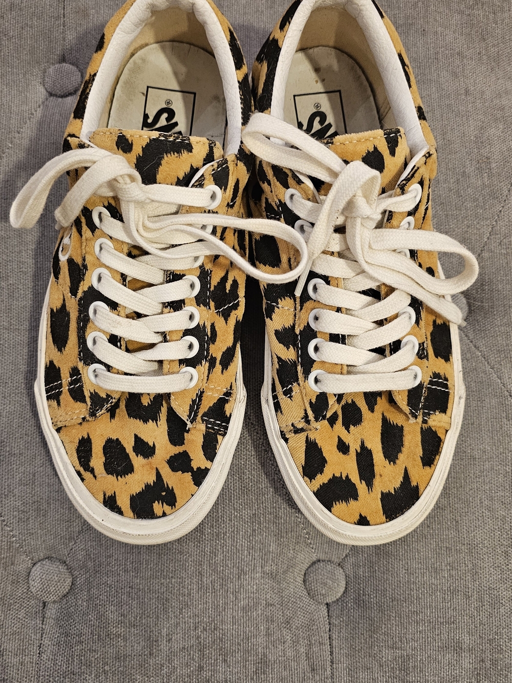 Vans Leopard-Print Low-Top Sneakers in Yellow and Black